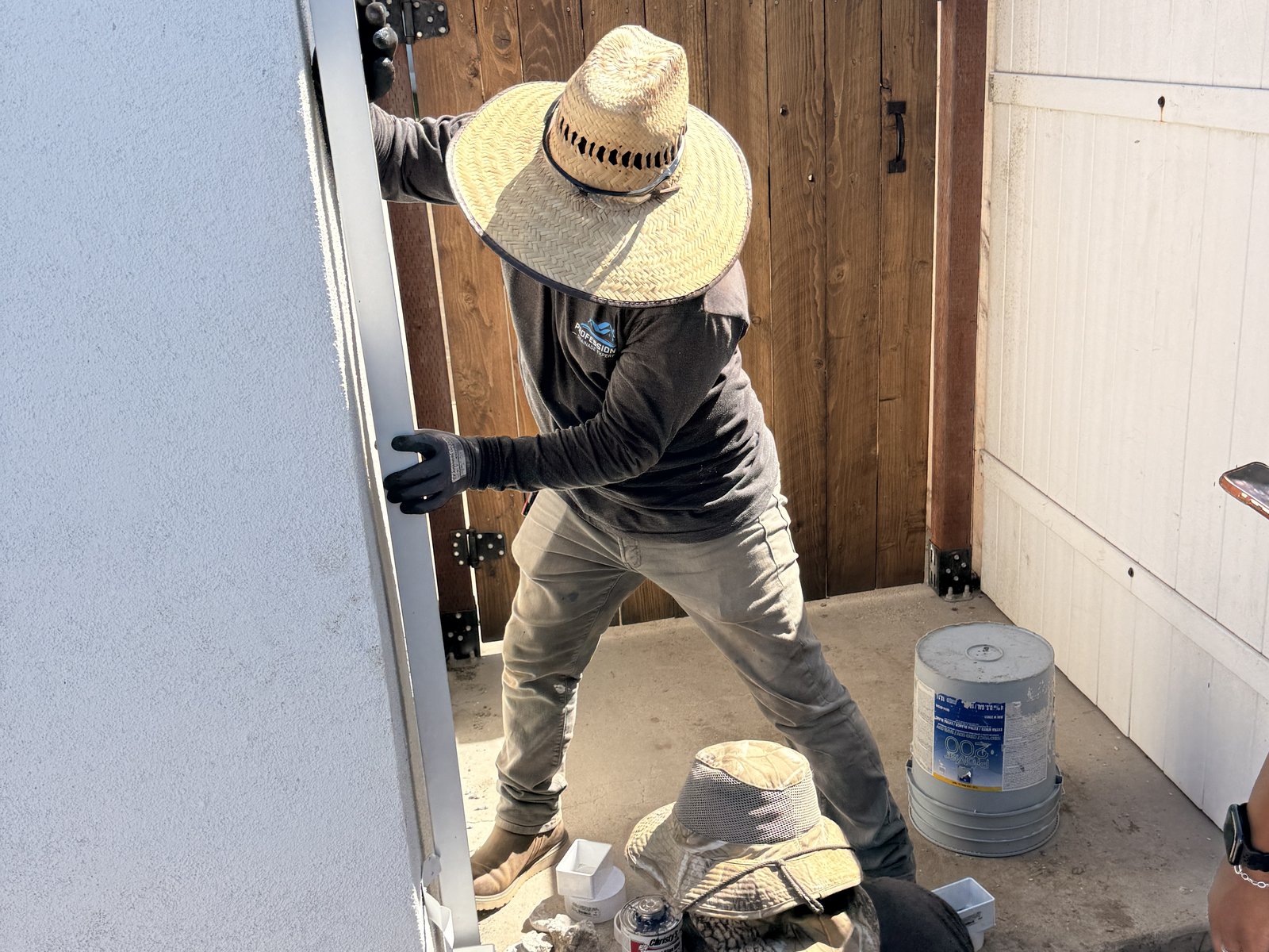 Professional Drainage Experts crew working a residential jobsite